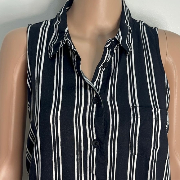 Banana republic Knee Length Dress Women's Size L White and Black - Picture 5 of 6